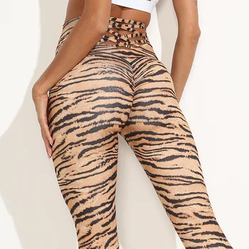 Jeseni Leopard Tiskanja Brezhibno Joga Hlače Modni Športni Dokolenke Visoko Elastike Vaja Usposabljanje Push Up Oblikovanje Hlače Vroče