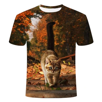 Jeseni leta 2020 novo luštna mačka kratka sleeved vrhovi 3DT moška kratka sleeved majice, T-majice, moške O-izrez srajce fant velikost ulične