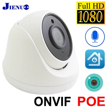 JIENUO POE IP Kamero 1080P HD Cctv Varnostni Nadzor Vgrajen Mikrofon Night Vision Ir Video H. 265 AI Dome Home Cam