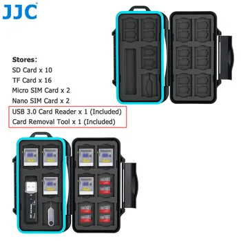 JJC Trajne Pomnilniško Kartico Primeru Imetnik Škatla za Shranjevanje za SD SDHC SDXC kartica Micro SD kartice MicroSD TF Micro SIM Nano kartico SIM Kartice, Pripomočki Denarnica