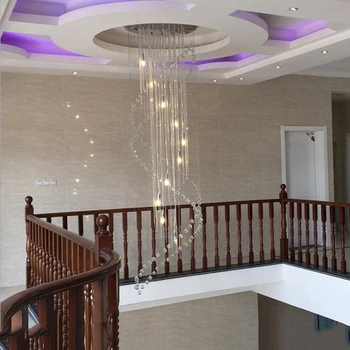 Jmmxiuz Sodobne andelier Spirala Dolge Stopnice Razsvetljave Držalo za Foyer Hotel Villa + brezplačna dostava
