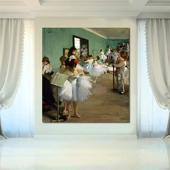 JQHYART Slika Platno Umetnosti Edgar Degas Ples Razred Klasične Stenske Slike Za Dnevni Sobi Doma Dekor Natisnjeni Slikarstvo