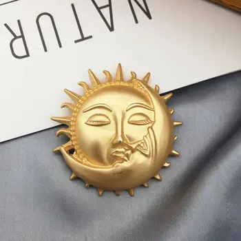 JUJIE Ustvarjalne Sun Moon Broške Za Ženske do leta 2020 Moških Kovinski Abstrakcije Broška Zatiči Design Jeseni, Pozimi Nakit Dropshipping