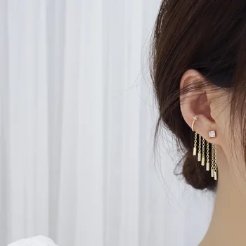 Južna Koreja je novo modno oblikovanje nakita lepe baker vdelan cirkon ustvarjalne tassel pravljice eleganten ženski uhani