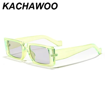 Kachawoo pravokotni sončna očala retro moški uv400 zeleno sonce očala za ženske črna leopard moda unisex pribor spusti ladje