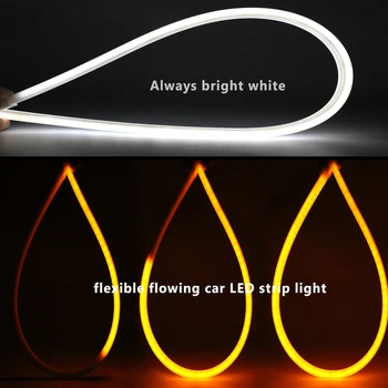 KAHANE 2x 60 cm LED DRL Prilagodljiv Pretok Dnevnih Luči Mehko Teče Vključite Opozorilne Luči Trakovi ZA Hyundai Tucson ix35 Solaris