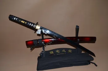Kaliti Olje Japonski Samuraji Meč Tanto Nož Ročno 1060 hamon visoko ogljikovega jekla Polno Tang Rezilo Tsuka Debelo