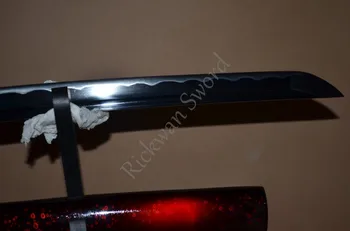 Kaliti Olje Japonski Samuraji Meč Tanto Nož Ročno 1060 hamon visoko ogljikovega jekla Polno Tang Rezilo Tsuka Debelo