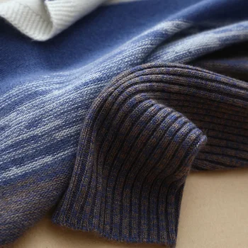 Kašmir merino volne kontrast v vratu priložnostne puloverji