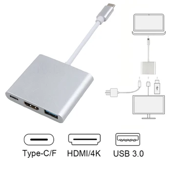 Kebidu 3 v 1, USB-C ZVEZDIŠČE USB Moški Ženski USB 3.1 Tip-c, USB 3.0 Adapter Za Macbook Air 12 Pretvornik