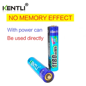 KENTLI 4pcs brez spominskega učinka 1,5 v 1180mWh AAA litij-li-ion baterije za ponovno polnjenje baterije za termometer