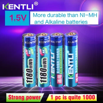 KENTLI 4pcs brez spominskega učinka 1,5 v 1180mWh AAA litij-li-ion baterije za ponovno polnjenje baterije za termometer