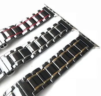 Keramični iz Nerjavečega Jekla Watch Band za Apple Watch 6 SE 5 4 3 2 1 ročno uro iwatch Trak za 38 mm 40 mm 42mm 44 mm Trak Pasu.
