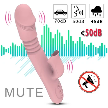 Khalesex Teleskopsko Rabbit Vibrator 10 načinov z ral Jezika Lizanje G Spot Klitoris Stimulator za Odrasle Sex Igrače za Ženske