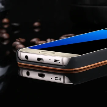 KISSCASE Luxury Real Lesa Ohišje Za Samsung Galaxy S9 S7 S6 rob Primeru Letnik Leseno Ohišje Za Samsung S8 S9 Plus Kritje C