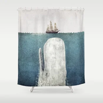 Kita Tuš Zavesa Nepremočljiva Tkanine iz Poliestra Kopalnica Dekor Ocean Natisnjeni Tuš Zavesa z 12 Kljuke