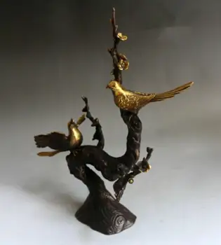 Kitajska Pozlačenega brona, handwork Srečo se pojavi v obraz Magpie Kipi AA26