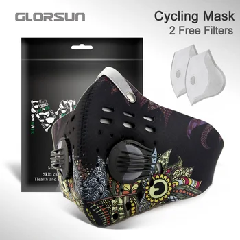 Kolesarjenje maske za obraz s Filtrom Stroj Športno kolo Dihalni Ventil 2 Filtri za Odrasle, ki Teče Alergijo Lesnoobdelovalnih Kolo Maske