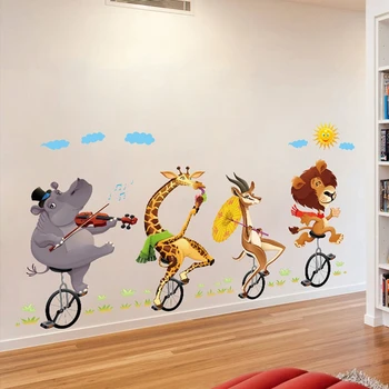Kolesarjenje stenske nalepke za otroke je ozadje stene doma dekor otroci dnevna soba, spalnica dekoracijo pribor nalepke zidana
