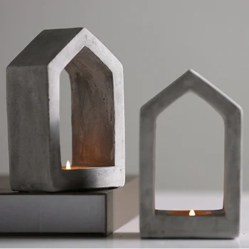Konkretne geometrijske hiša svečnik silikonsko plesni cementa svijećnjak plesni mavca ročno izdelani plesni