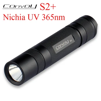 Konvoj S2+ UV 365nm LED Svetilka 18650 Ultravijolično Svetilko Ultra Vijolična Svetloba Black 3W Nichia 365nm UV LED V Stranski Reflektor, OP.