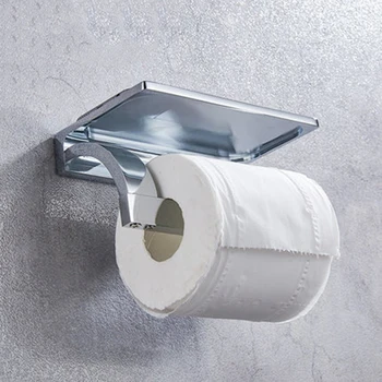 Kopalnica Toaletni Papir Držalo Za Telefon Roll Razpršilnik Brisačo Kavljem Chrome Gori Toaletni Papir Držalo