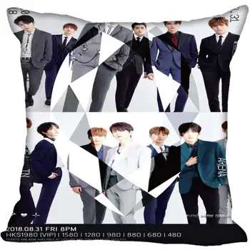 Koreja-Pop SEDEMNAJST Tiskanje Kvadratnih Saten svila Pillowcases 35x35cm,40x40cm Eni Strani Tiskani Prilagodite sliko darilo