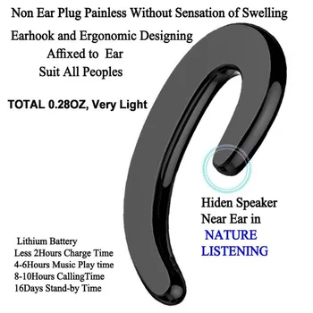 Kostno Prevodnost Slušalke Brezžične Bluetooth 5.0 Šport Stereo Uho Kavelj Slušalke Z Mikrofonom za Prenosnik Tablet za Huawei Xiaomi