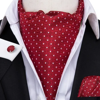 KOT-1014 Moški Letnik Rdeča Polka Dot Poroko Formalno Cravat Ascot Škrt Self Britanski stil, Gospod Svile Luksuzni Moške Cravat