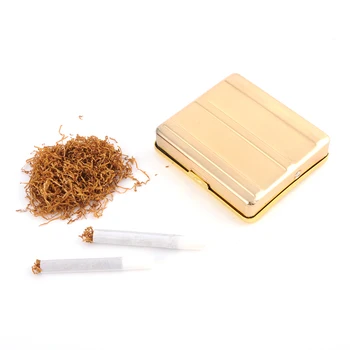 Kovinski cigaret primeru roller zlato samodejno tobak za kavo 70 MM pralni polje primerih kajenje cigaretni darilo za fanta