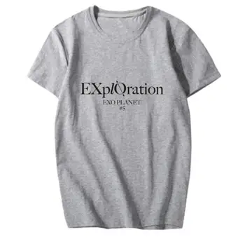 Kpop exo planet#5 raziskovanje isti državi ime tiskanje t shirt poletje unisex o vratu kratek rokav svoboden t-shirt