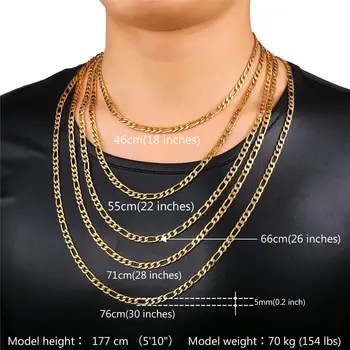 Kpop Figaro Ogrlica Zlato Barvo Verige Za Moške, Visoke Kakovosti Afriške Ogrlice 4 MM Tovarne Debelo N104