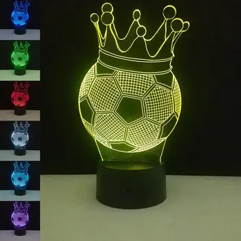Krono Nogomet 3D Noč Svetlobe Ustvarjalne Pogodbenice Prednost Za Fante Domov Spalnica Dekor Touch Kontrole USB LED Namizna Svetilka 7 se Spremeni barva