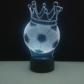 Krono Nogomet 3D Noč Svetlobe Ustvarjalne Pogodbenice Prednost Za Fante Domov Spalnica Dekor Touch Kontrole USB LED Namizna Svetilka 7 se Spremeni barva
