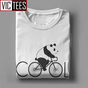Kul Panda Jahanje Na Kolo Kolesarjenje Moški Tshirt Kitajski Risanka Srčkan Živali Priložnostne T-Majica Bombaž Darilo