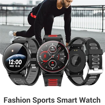 L6 Pametno Gledati Poln na dotik Nepremočljiva Šport Smartwatch Fitnes Srčni utrip Tracker Ženske Moški Pametno Gledati Za iOS in Android Phones