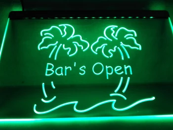 LB814 - Bar je Odprt Palme Objave Pivo LED Neon Luči Prijavite doma dekor obrti