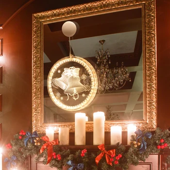 Led 3D Božični Okraski Visi Svetilka Počitnice Razsvetljave za uporabo v Zaprtih prostorih Doma dnevna soba Božično Drevo Decor Pravljice Stenske Luči