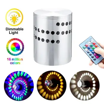 LED Spirala Stenske Luči 3W Steno, Strop Stropna Razsvetljava Vzdušje Svetlobe Z Daljinskim upravljalnikom Pisane Za Lobby Bar KTV Doma Deco