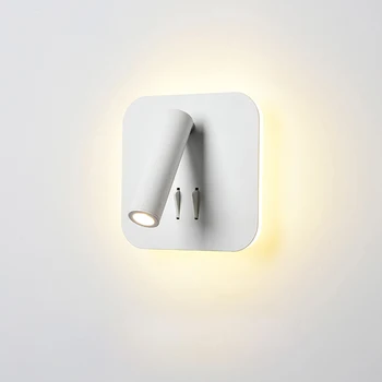 LED Stenska Svetilka s stikalom 3W spotligh 6W ozadja Nordijska brez rotacije Rov notranja stenska luč Za Dom Spalnica Postelji svetlobe
