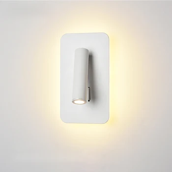 LED Stenska Svetilka s stikalom 3W spotligh 6W ozadja Nordijska brez rotacije Rov notranja stenska luč Za Dom Spalnica Postelji svetlobe