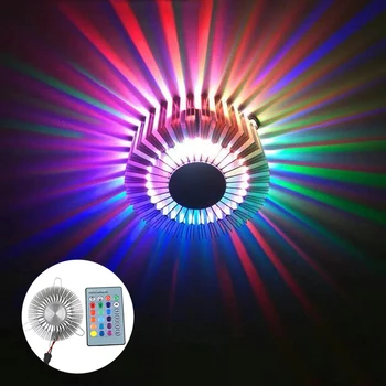LED Stensko Luč 3W Ustvarjalne Sončnično Rov AC85-265V RGB Multi Color Ressessed V Svetilke Za Notranjo Steno Hodnika Dekoracijo JQ