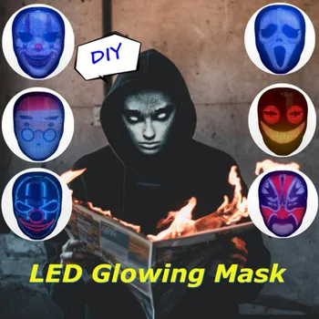 LED Zaslon Masko Barvno LED Obraz-Spreminjanje Žareče Masko Bluetooth APP Nadzor DIY Sije Maske Za noč Čarovnic Festival Stranka