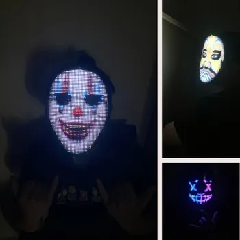 LED Zaslon Masko Barvno LED Obraz-Spreminjanje Žareče Masko Bluetooth APP Nadzor DIY Sije Maske Za noč Čarovnic Festival Stranka