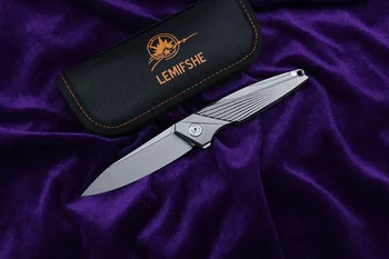 LEMIFSHE L98 M390 Rezilo Žep Folding Nož Titanove Zlitine Ročaj Keramični Kroglični Ležaj Flipper Noži EOS Kampiranje, Ribolov Nož