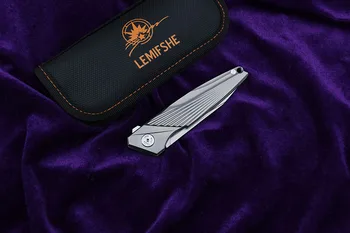 LEMIFSHE L98 M390 Rezilo Žep Folding Nož Titanove Zlitine Ročaj Keramični Kroglični Ležaj Flipper Noži EOS Kampiranje, Ribolov Nož