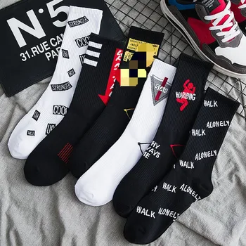 LEOSOXS Moške nogavice trend v novo pismo čistega bombaža priljubljena logotip hip hop skateboard priložnostne moda športne nogavice priporočljivo