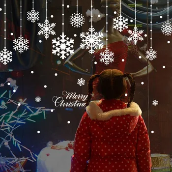 Lep Snežinka elektrostatično Nalepke Okno Otroci soba Božič Stenske Nalepke Doma Nalepke za Dekoracijo Novo Leto ozadje
