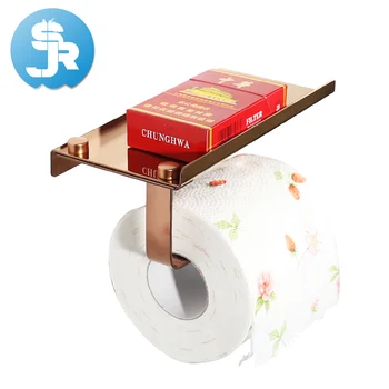 Lepa rose zlata toaletni papir držalo z polica wc roll stojalo, kopalnica držalo iz nerjavnega jekla wc roll imetnik