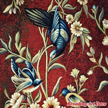 Lepa Roža & Ptic Jacquardske Vezavi Tapiserija Steni Visi Gobelin Home Art Tekstilna Dekoracija Aubusson Bombaž 158x89cm